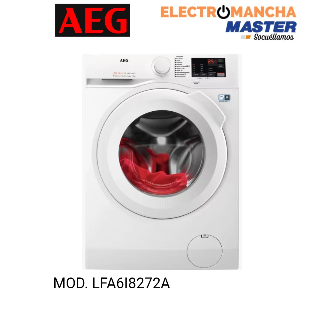 LAVADORA AEG LFA6I8272A 8 KILOS 1200 RPM. CLASE A