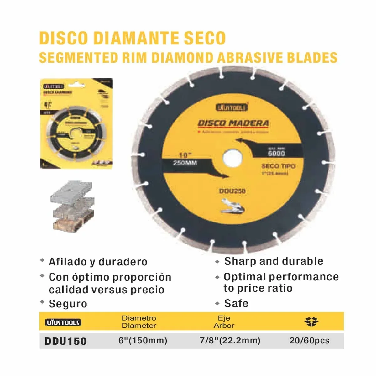 DISCO DIAMOND SEGMENT Concreto UYUST 6" (150mm)