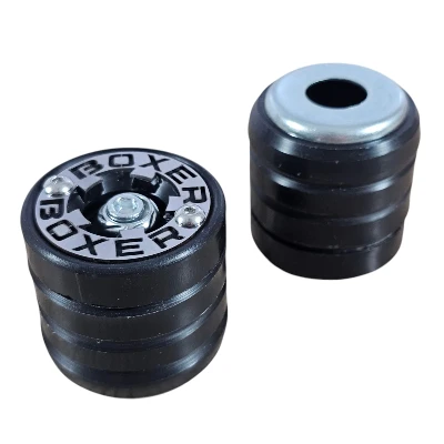 Boxer trasero Slider contramarcado negro logo acero cromado PAR