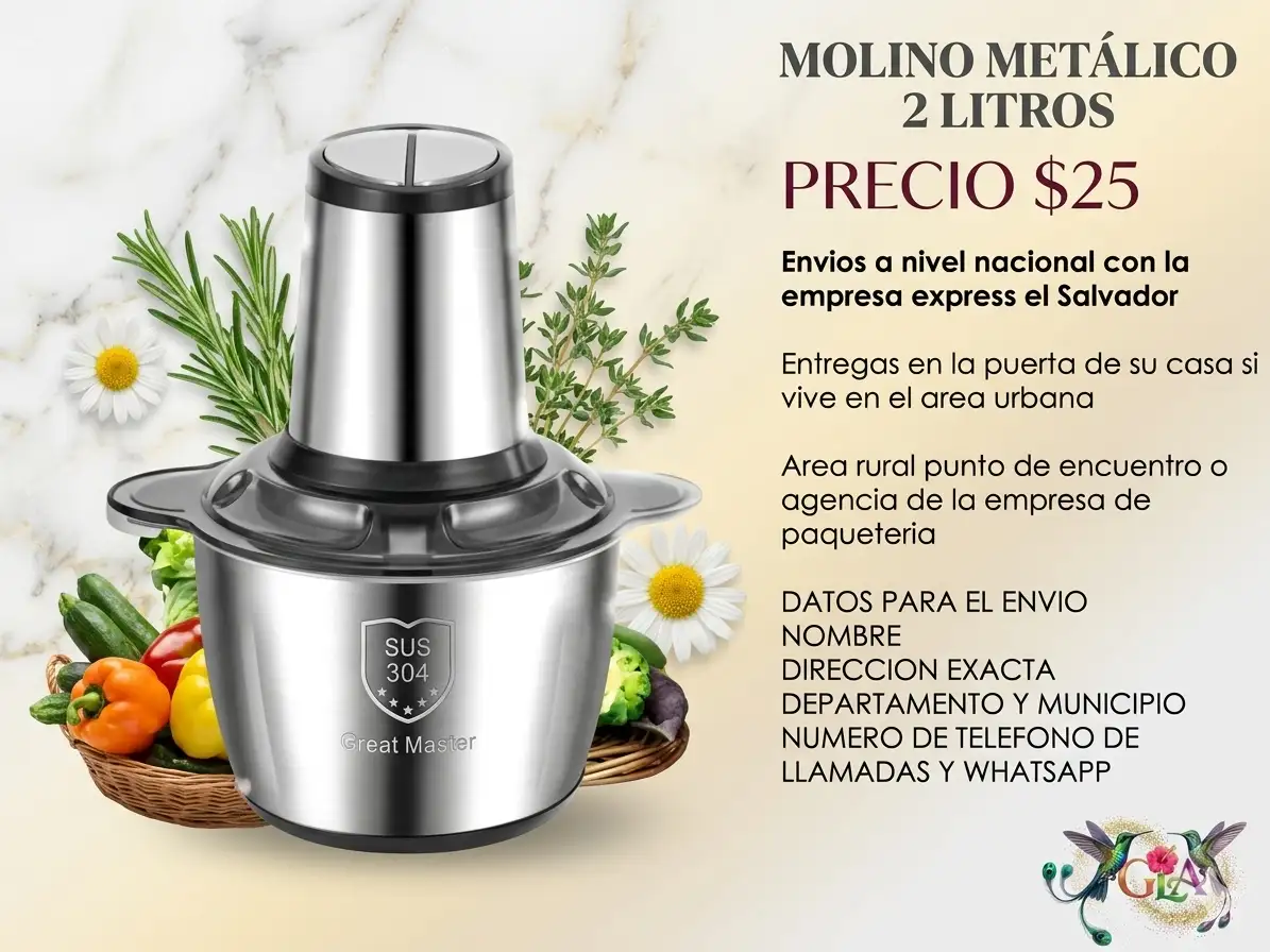 Molino metálico para carne