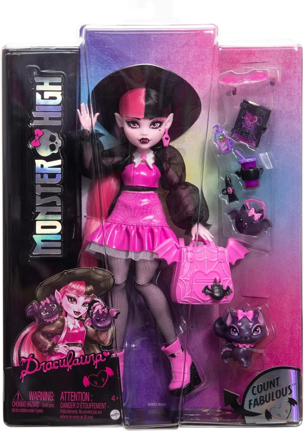  Muñeca Draculaura de Monster High con mascota Murciélago 2