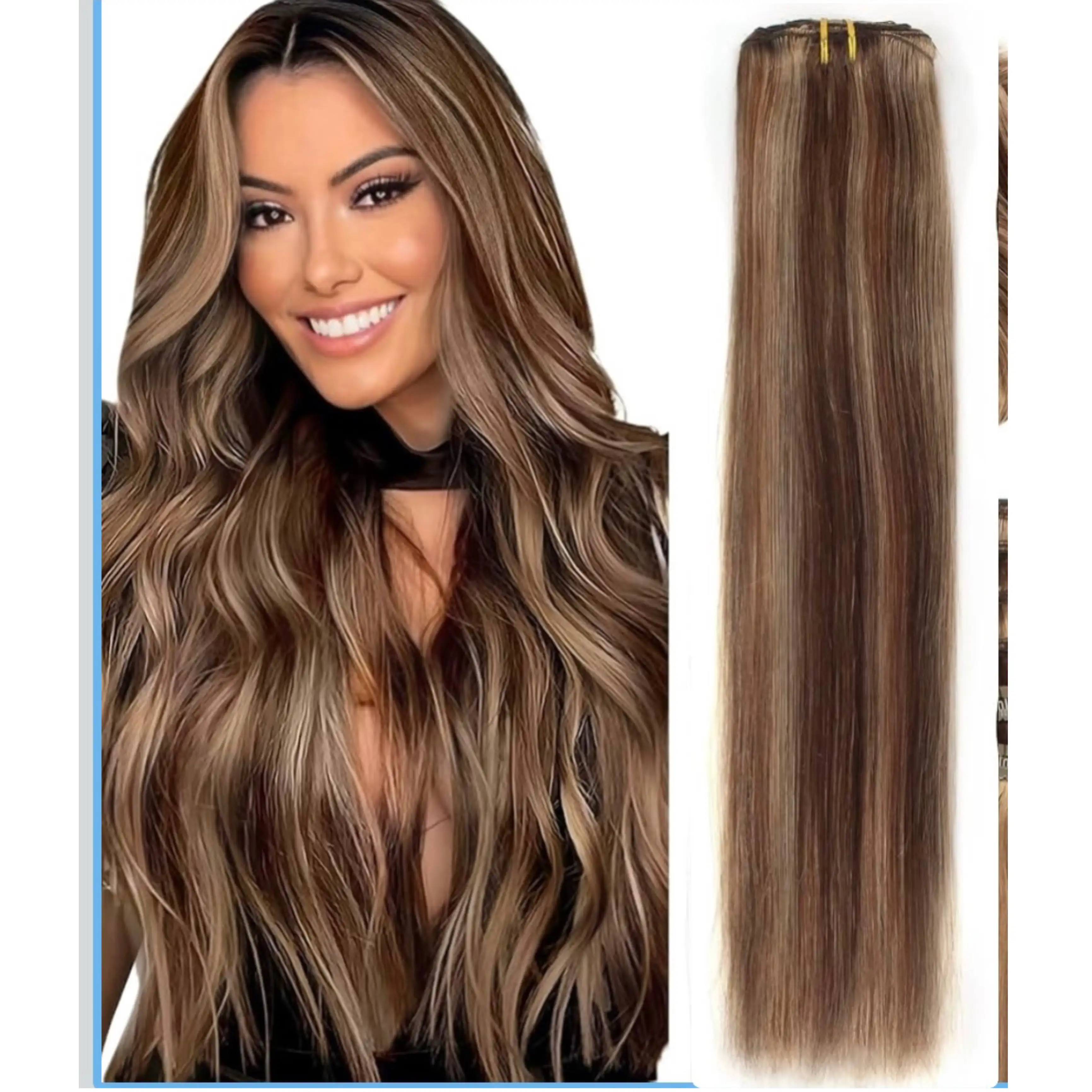 Extensiones cabello humano 14 pulgadas para coser, 100g 