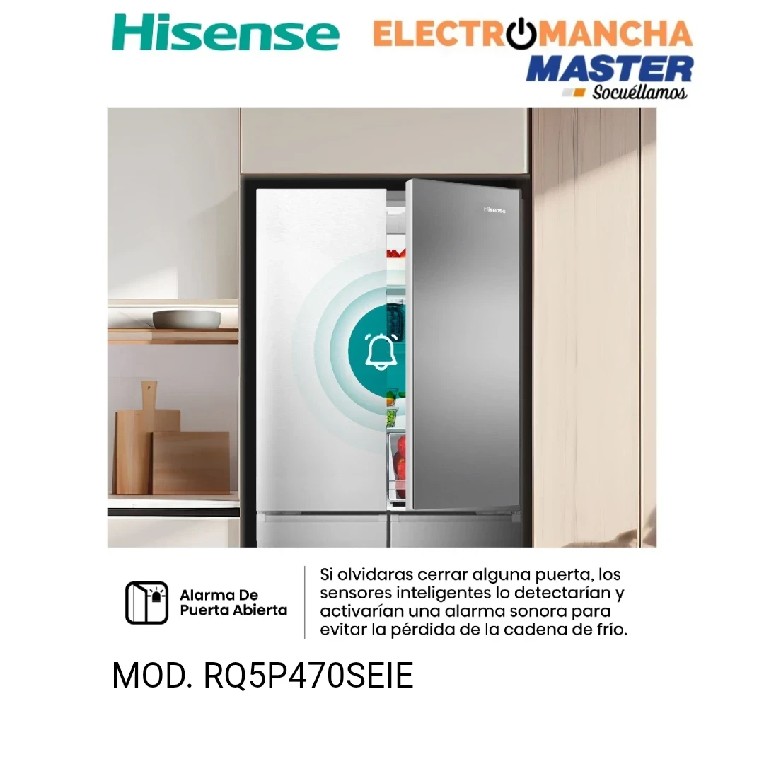FRIGO AMERICANO HISENSE RQ5P470SEIE 4 PUERTAS INOX 483 LITROS E 9