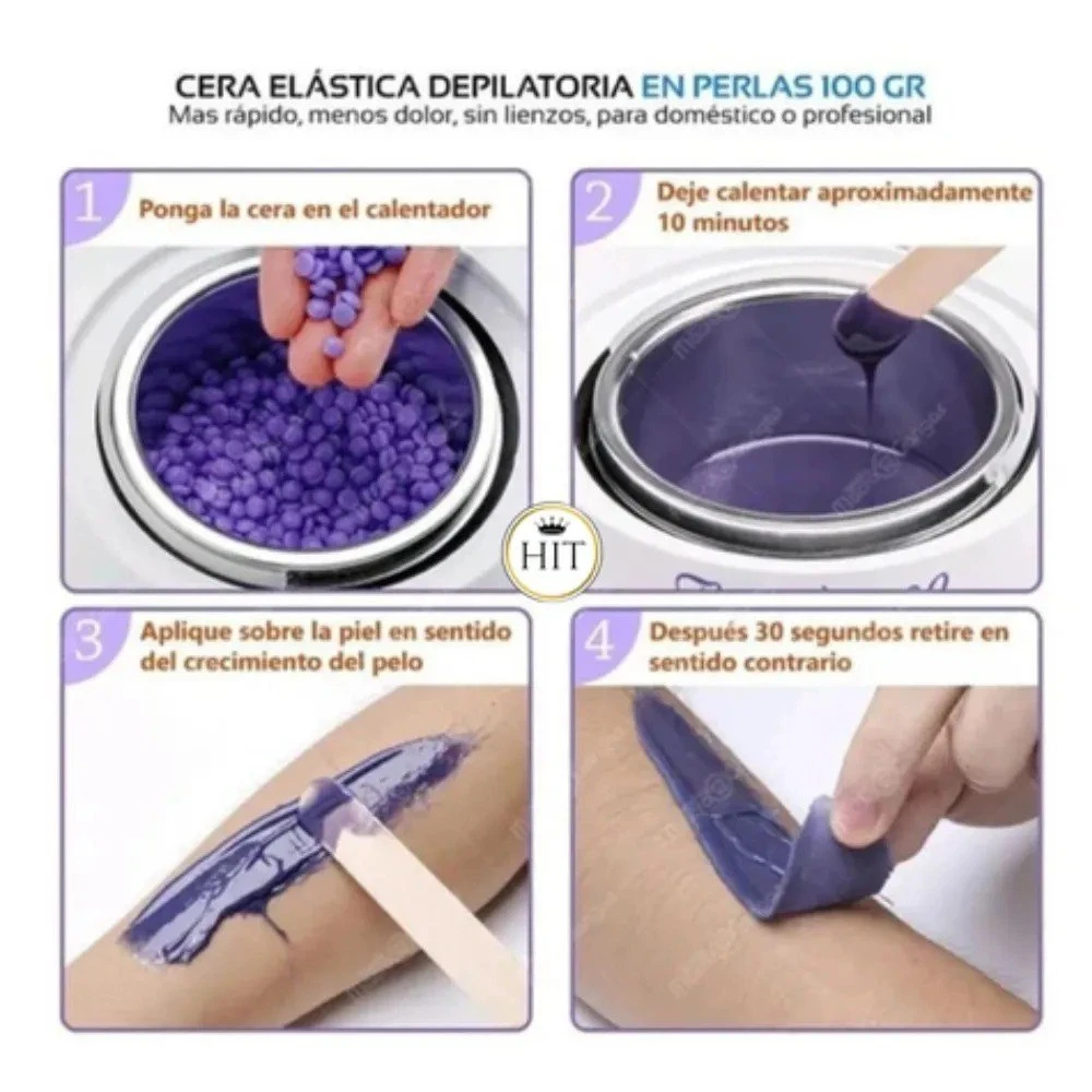 Paquete de cera depilatoria en perla 100g 2