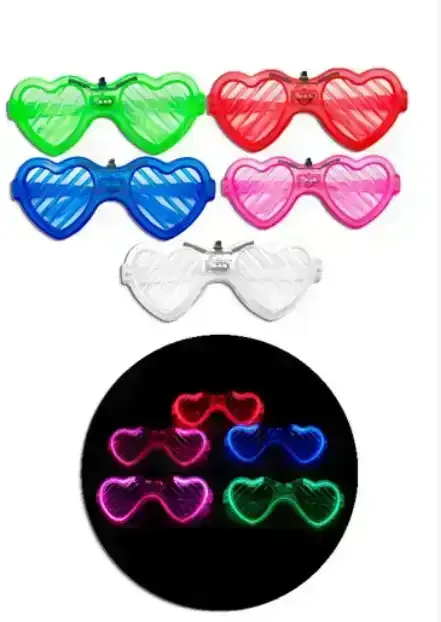 Anteojo luminoso hilo led rayado corazón 