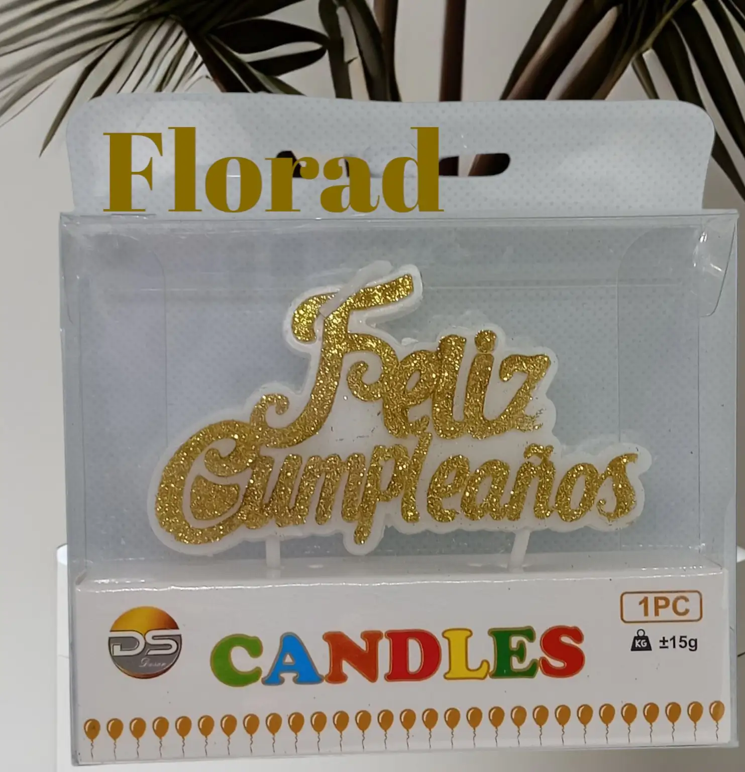 Vela feliz cumple dorada