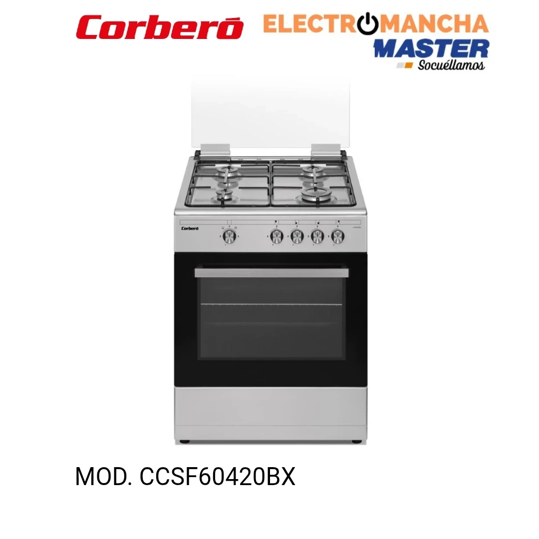 COCINA CORBERO CCSF60420BX INOX. 60x63 4 FUEGOS BUTANO