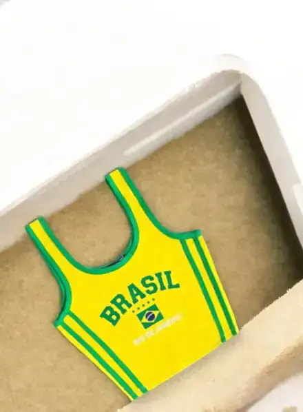 Crop Top Brasil Tiras Amarilla