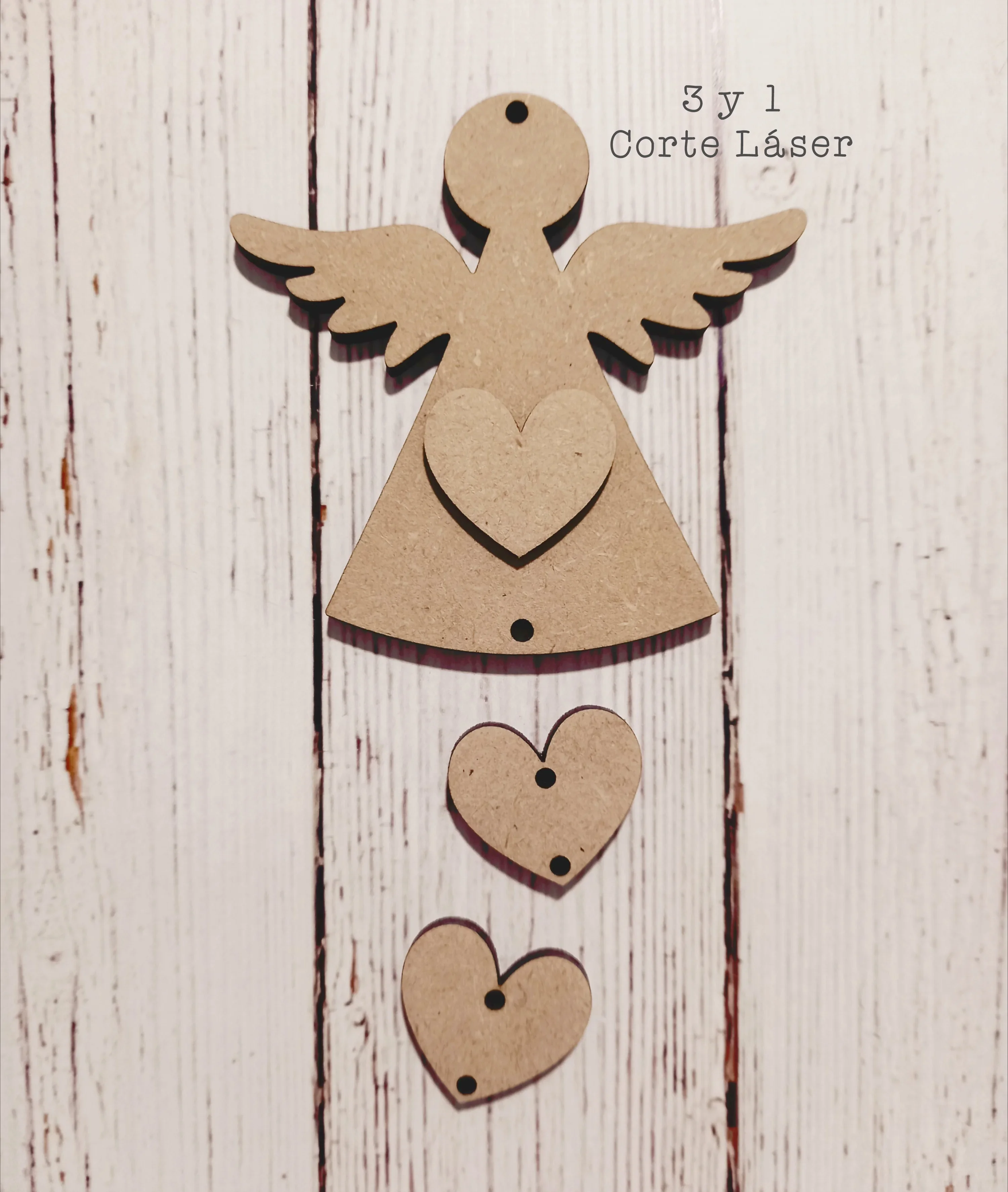 ÁNGEL SIMPLE 2 10 CM CORAZONES