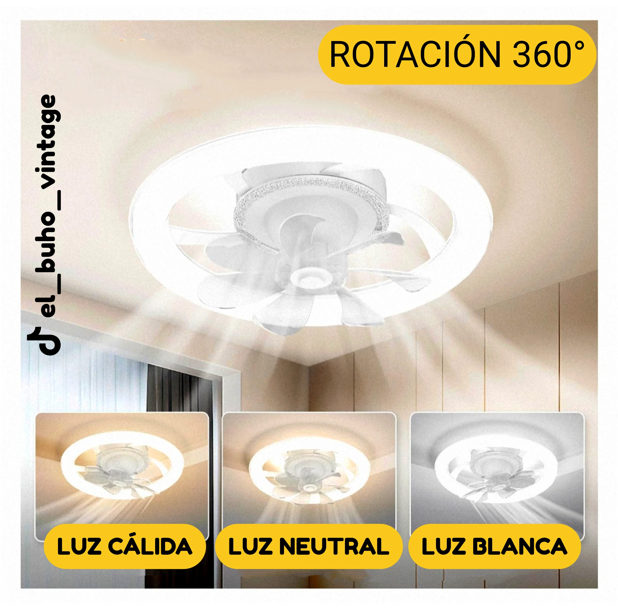 LÁMPARA VENTILADOR LED ROTACIÓN 360°  7