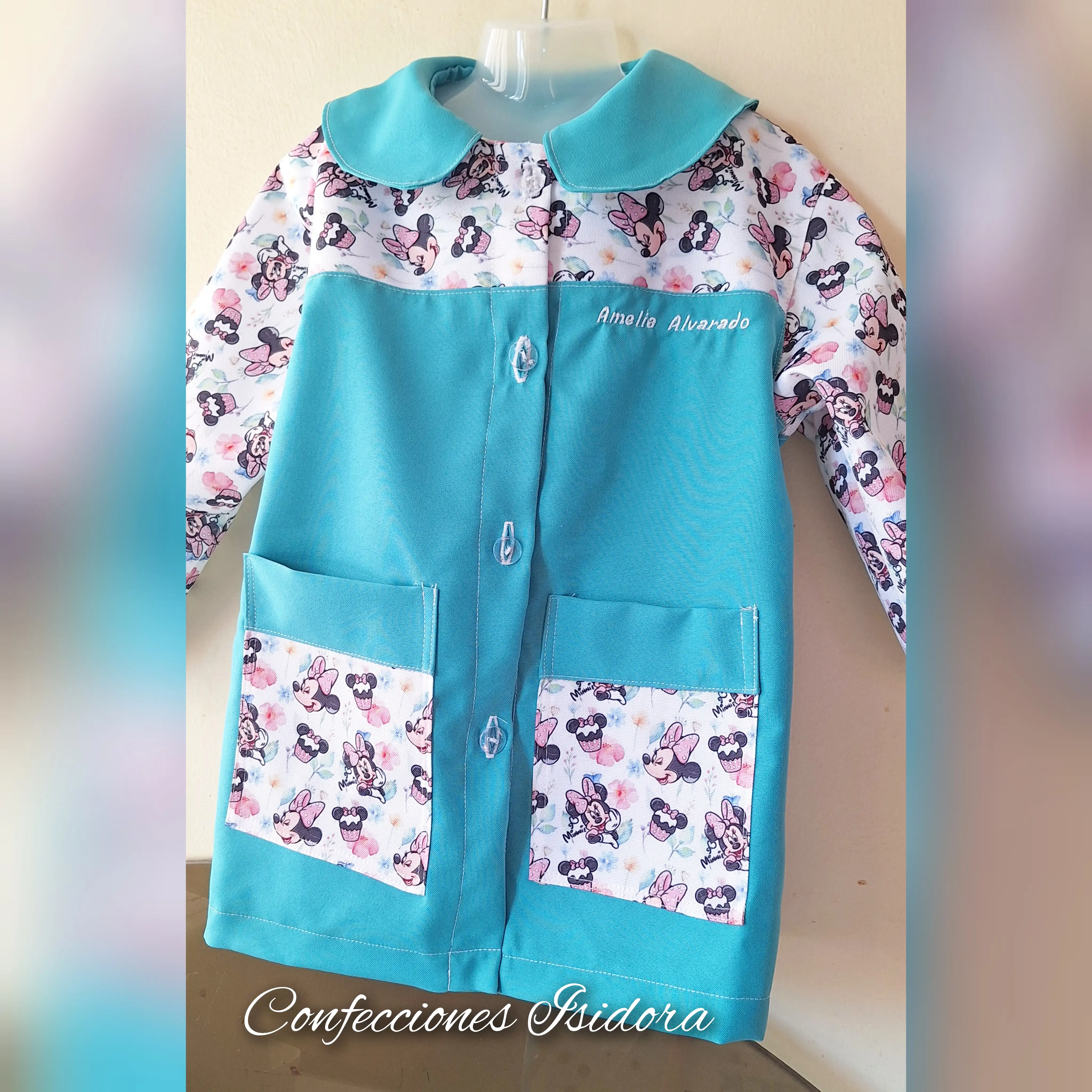 Delantal minnie , turquesa