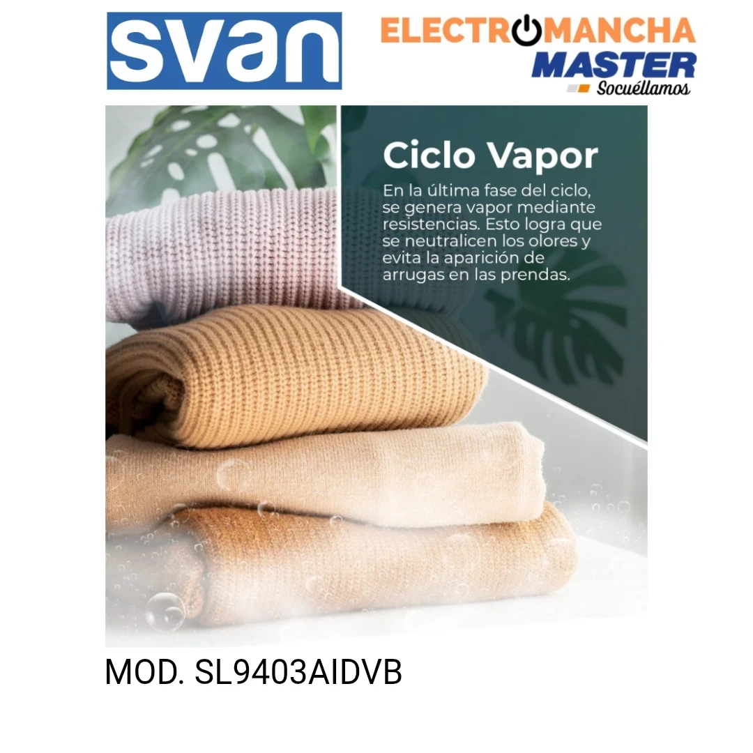 LAVADORA SVAN SL9403AIDVB 9 KG. 1400RPM. A 5