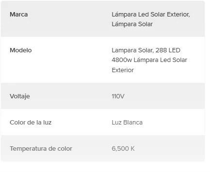 Lámpara Led Solar Exterior Luminaria Suburbanas 288led 5000w 2