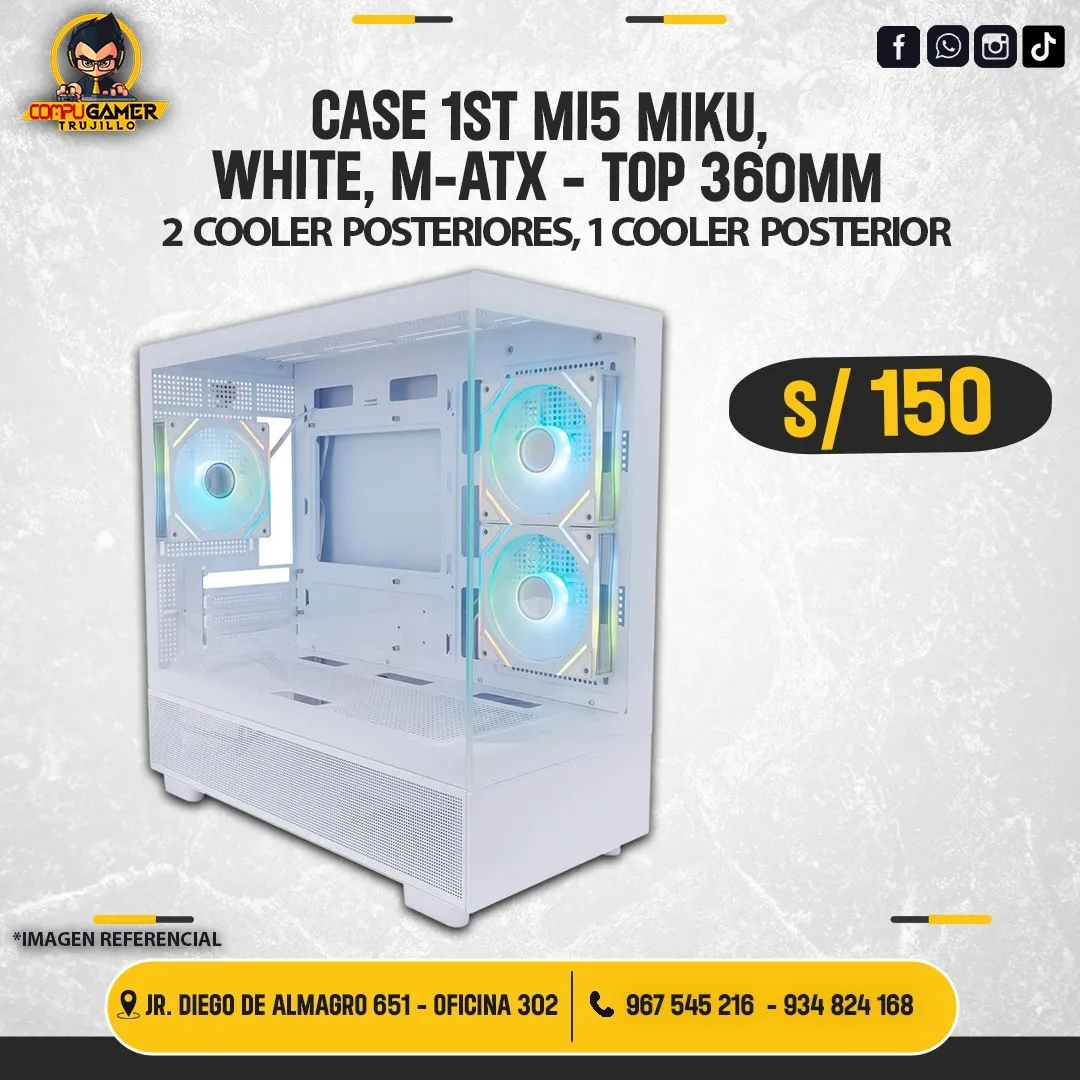 CASE 1ST MI5 MIKU WHITE, M-ATX 
