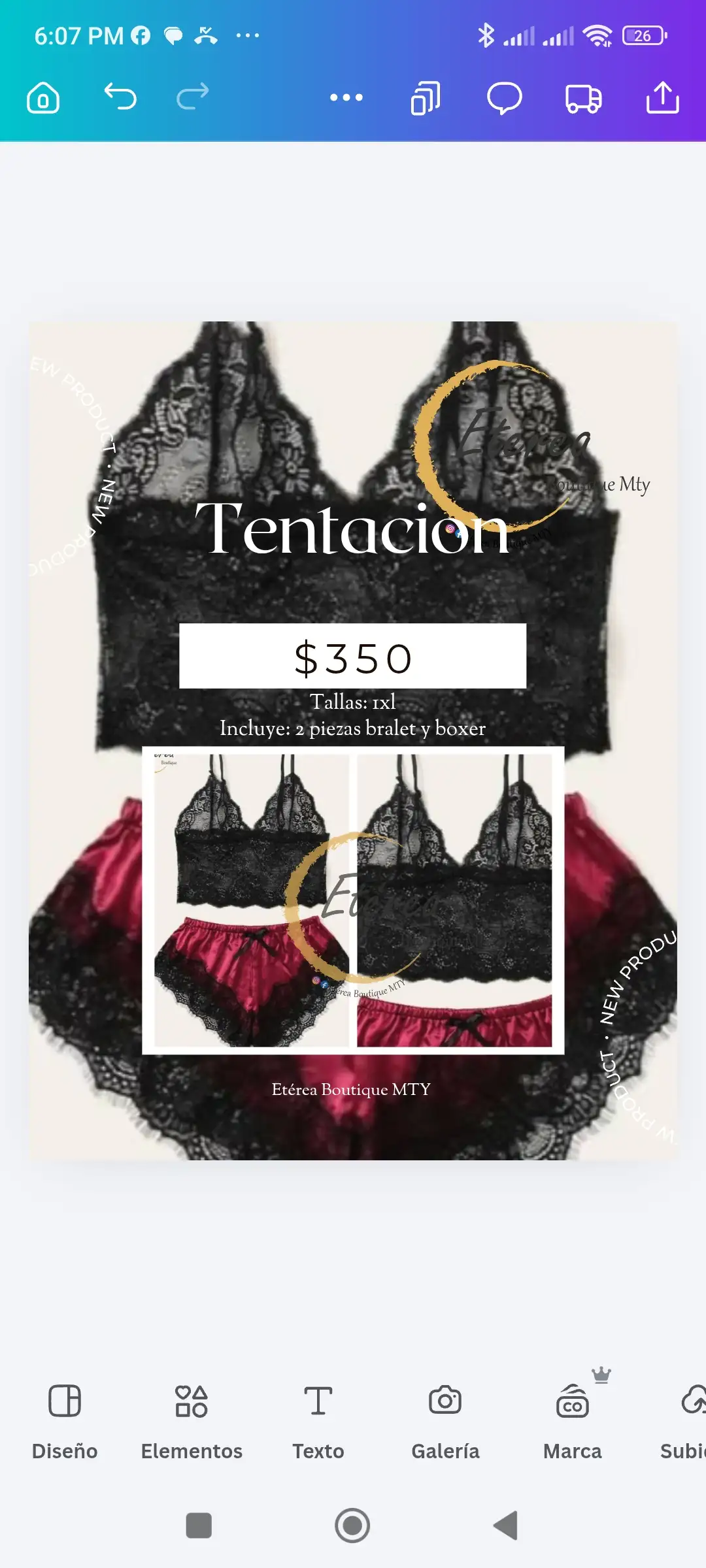 Set satin vino
