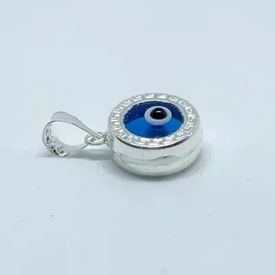 Cadena y Dije Ojo Turco Redondo Azul 3