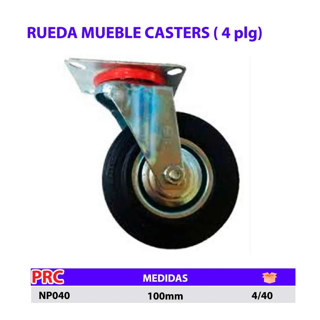 RUEDA MUEBLE CASTERS de 4" 