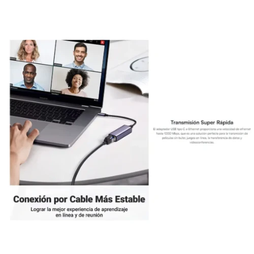 Adaptador Ethernet Tipo C a RJ45 1000 Mbps USB C LAN Gigabit 5