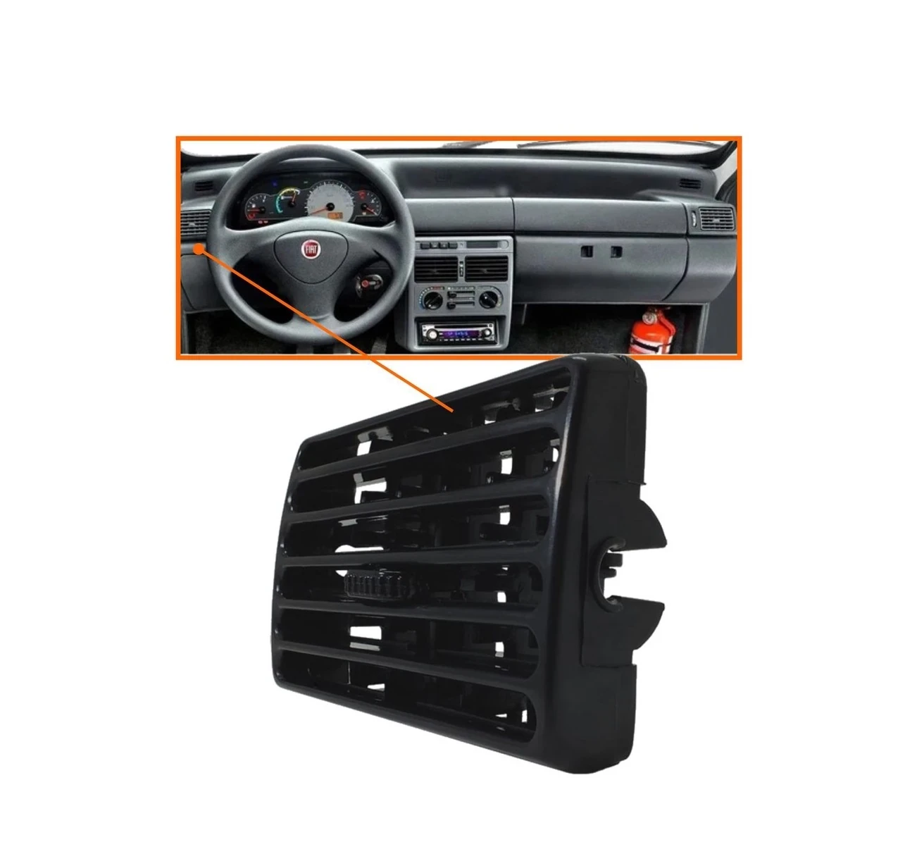 Rejilla salida aire lateral Fiat Uno / Fiorino 1994-2009 AP1511 AP1512 2