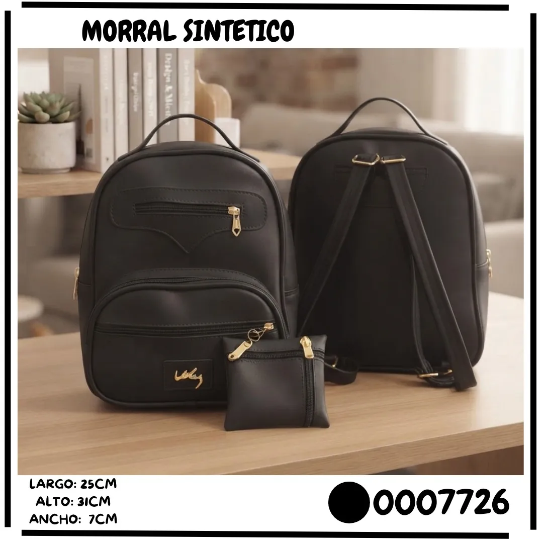 Morral Sintetico para Mujer Bolso Con Monedero 3