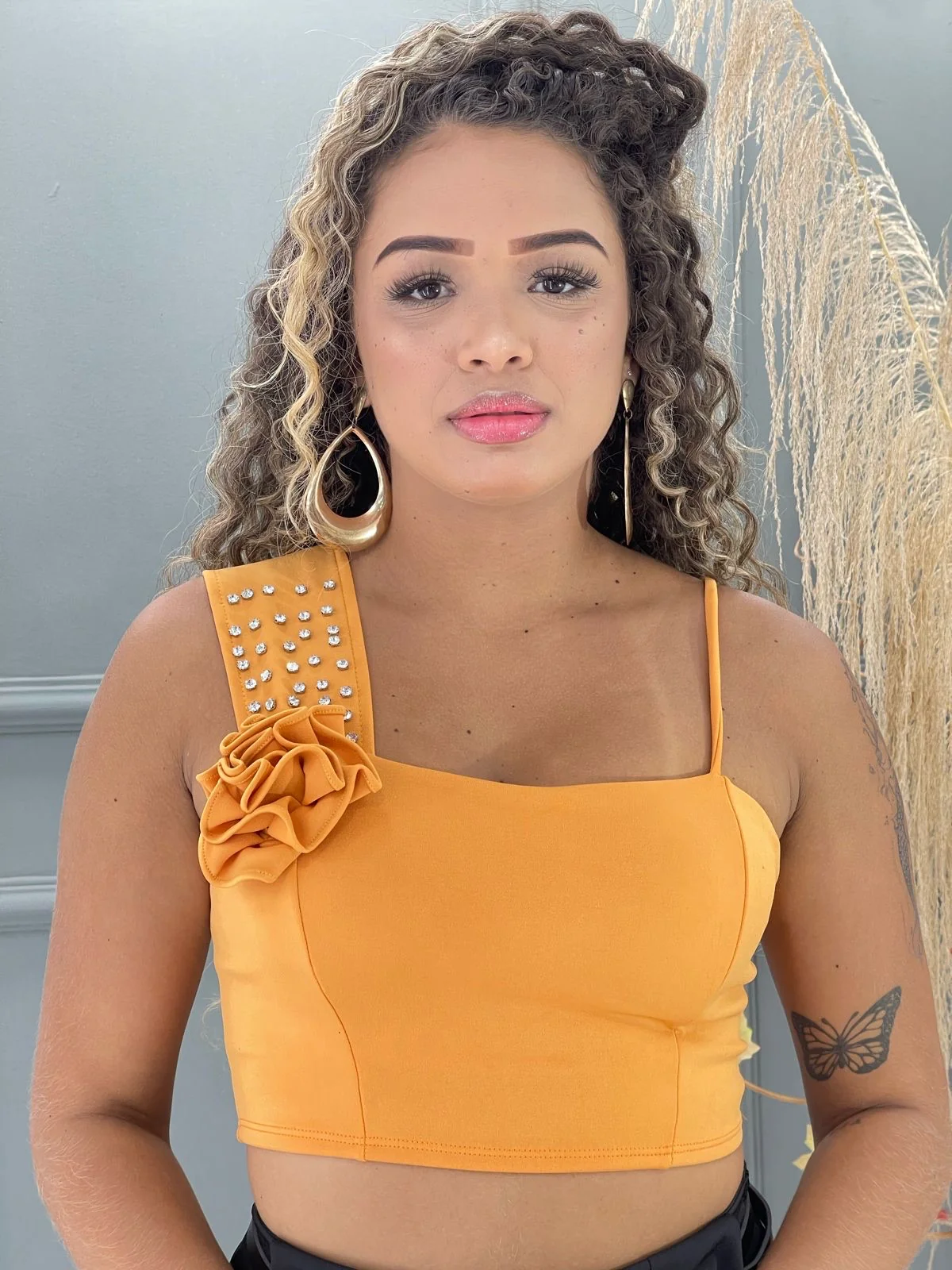 Cropped de luxo Sandy bubble