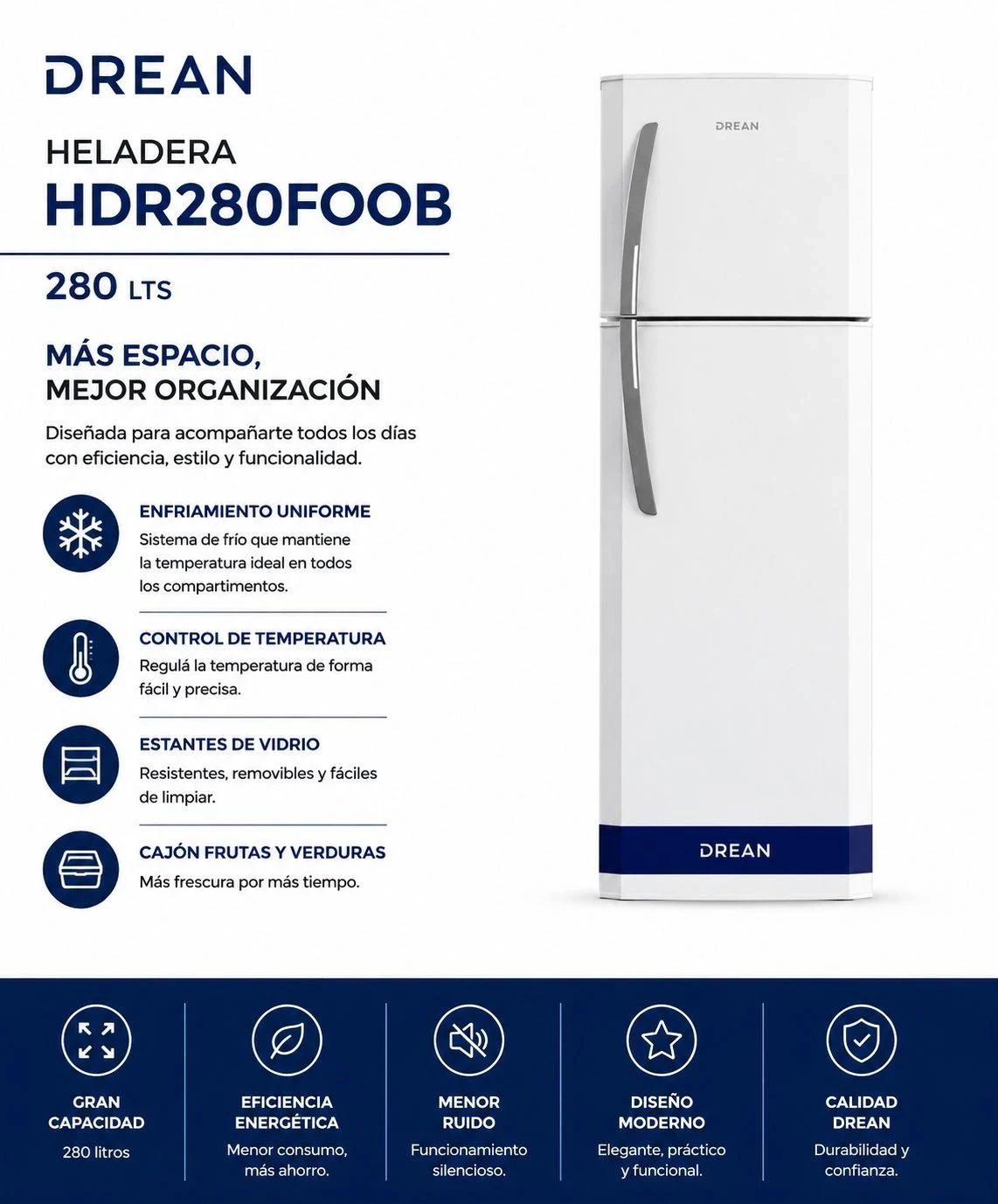 HELADERA DREAN CICLICA BLANCA HDR280F00B