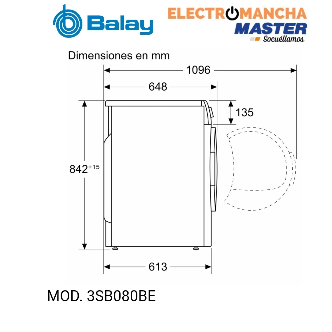 SECADORA BALAY 3SB080BE 8 KG. B.CALOR. D 5