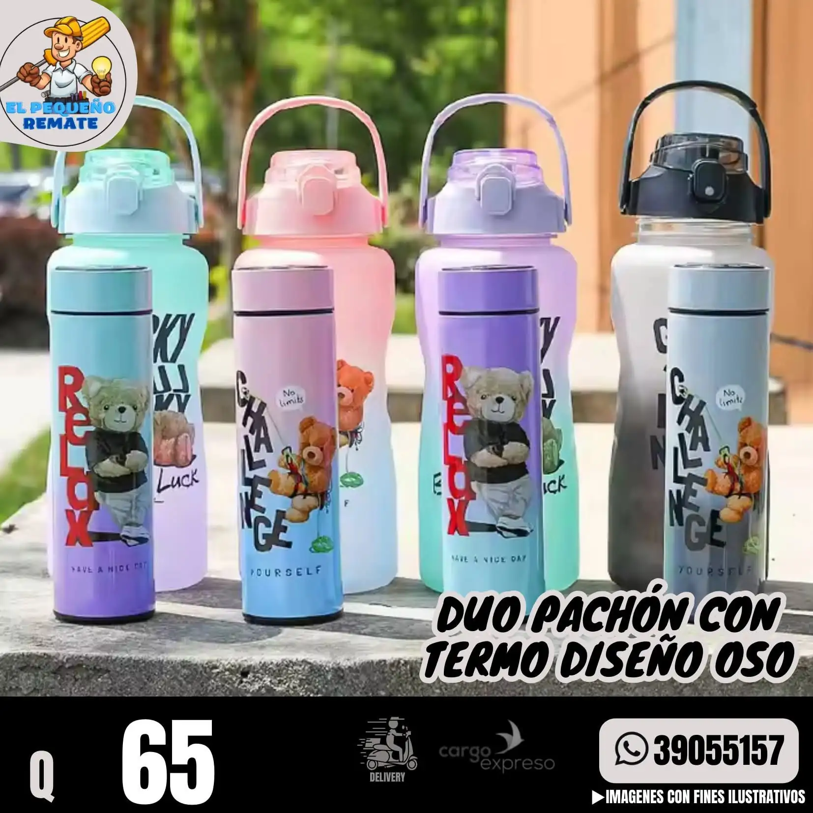 DÚO PACHÓN CON TERMO DISEÑO OSO
