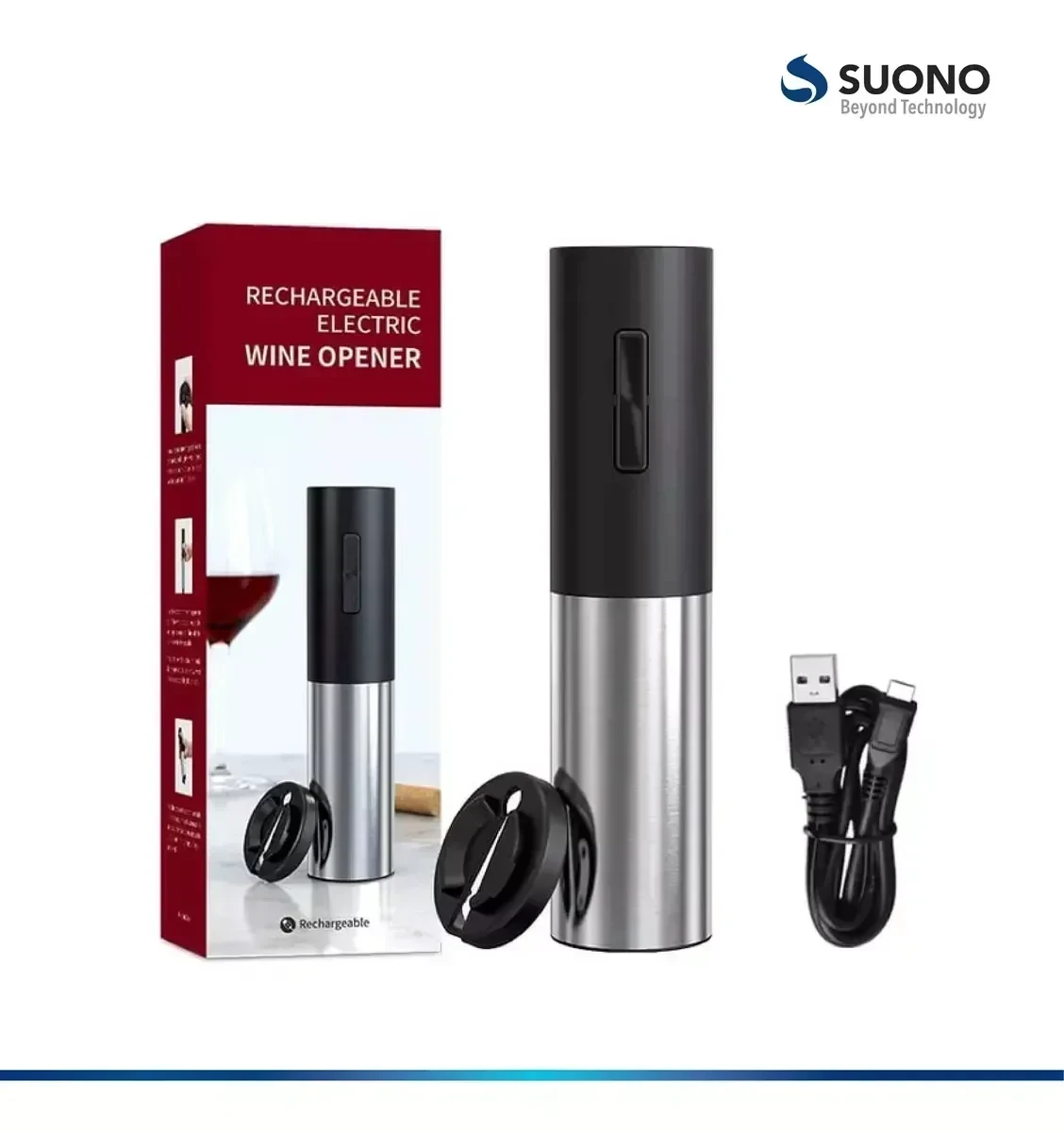 Sacacorchos Automatico Usb Abridor De Vinos Recargable Filo 2