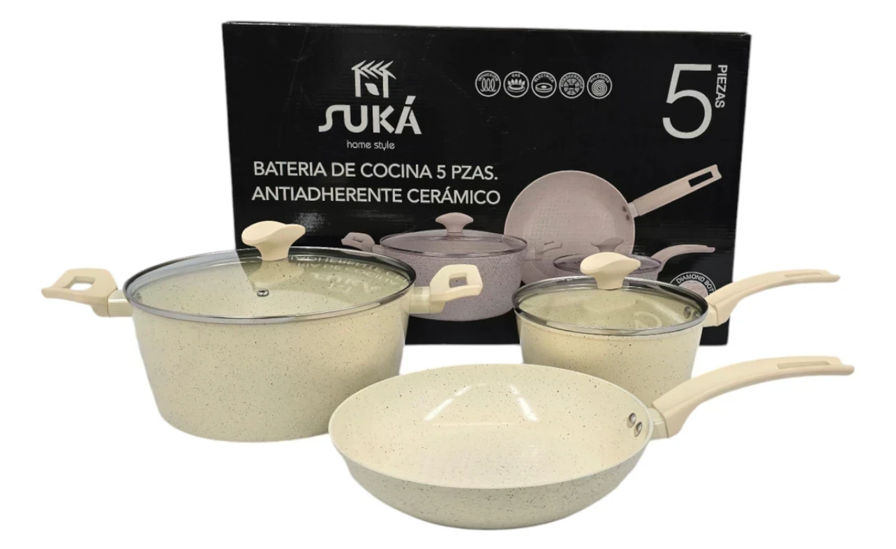 BATERIA DE COCINA CERAMICA ZUKA APTA INDUCCION 