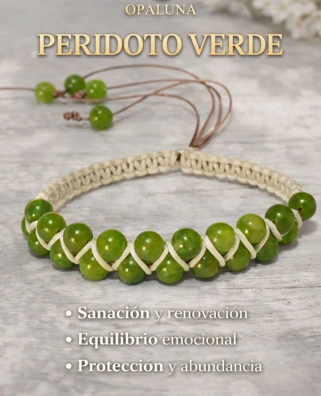 Pulsera Peridoto Verde 