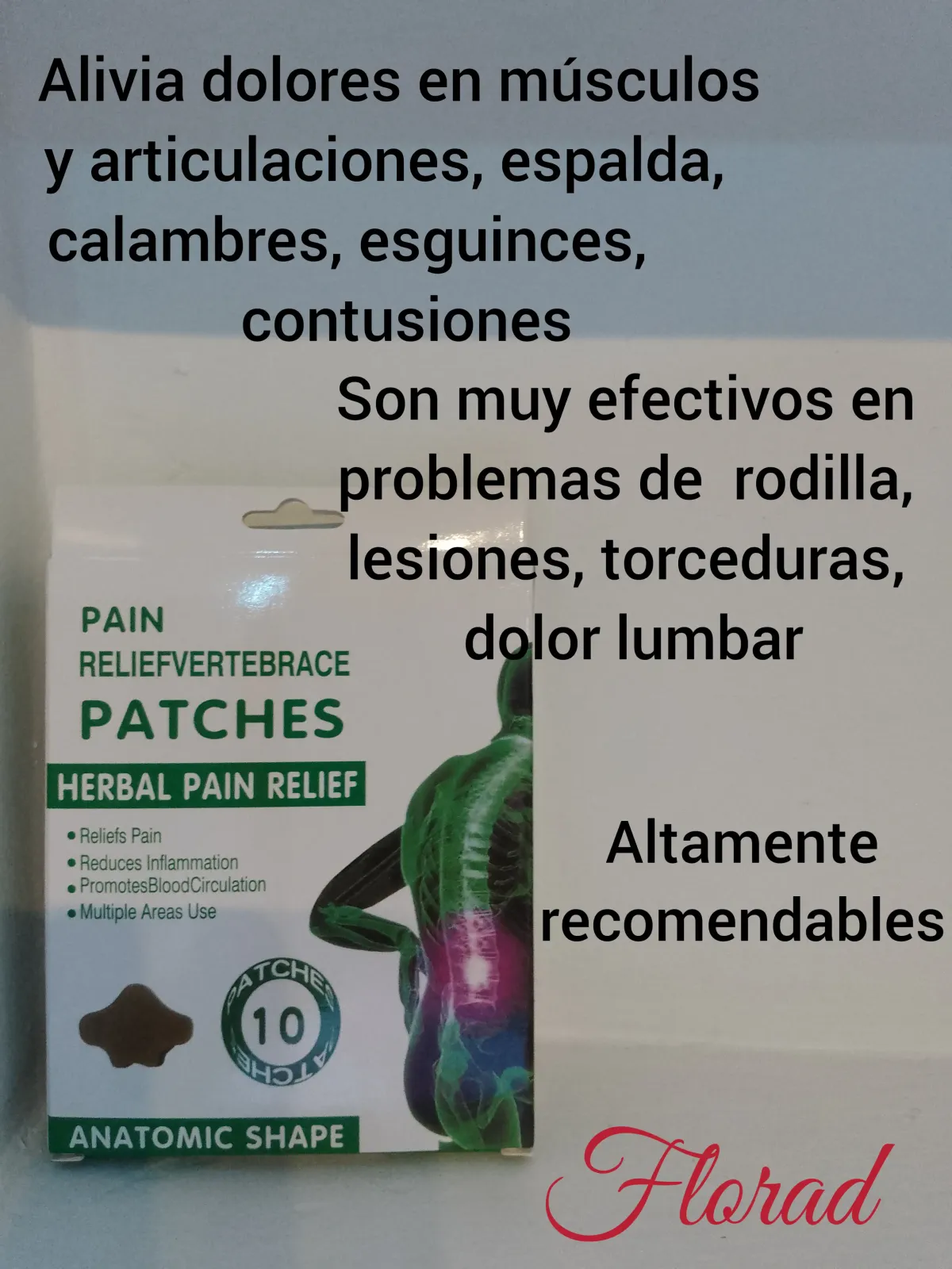 Parches para rodillas brazos espalda 