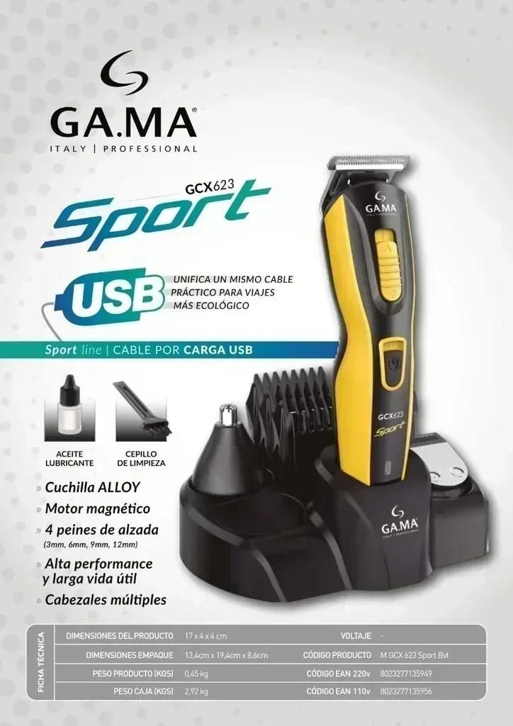 CORTADORA DE PELO Y BARBA TRIMMER GAMA SPORT