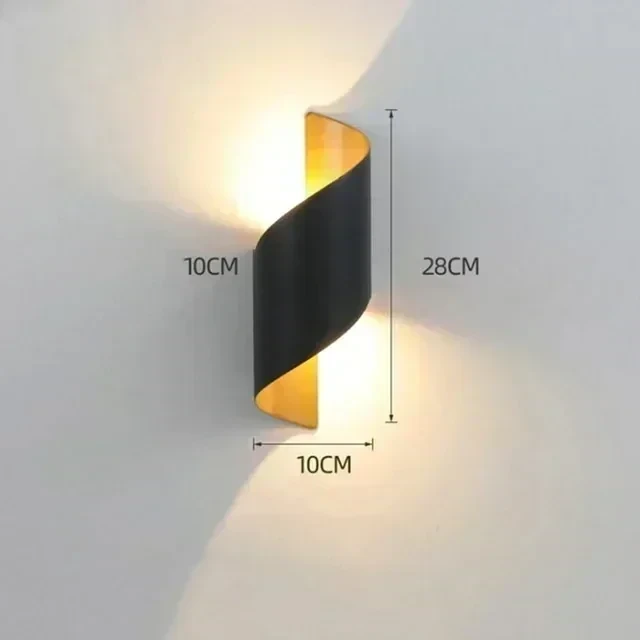 APLIQUE LED ESPIRAL NEGRO+DORADO 2X5W 3000K   5