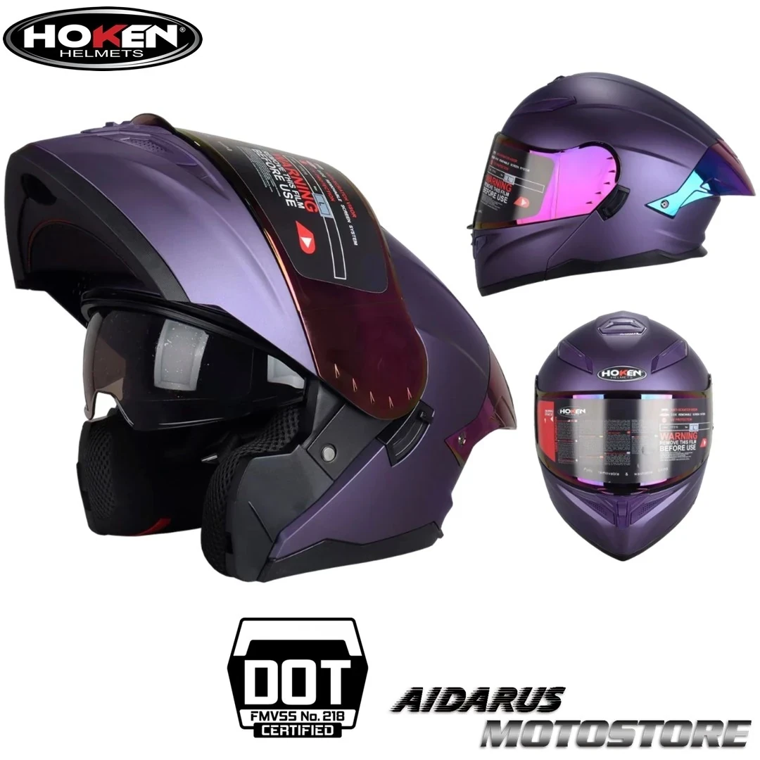 CASCO HOKEN ABATIBLE FF916 VIOLETA