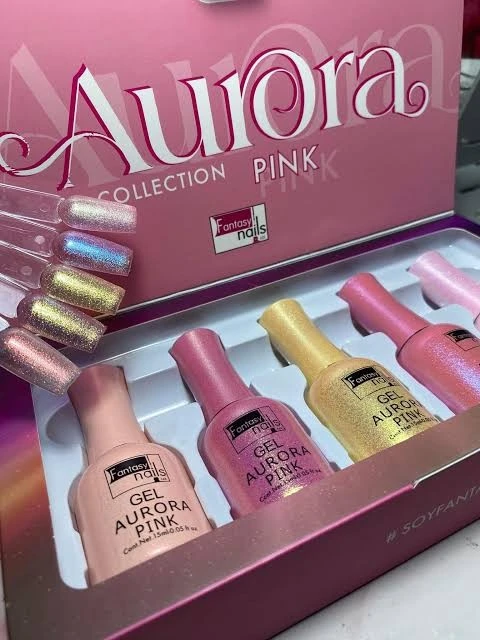 COLECCION AURORA PINK FANTASY NAILS