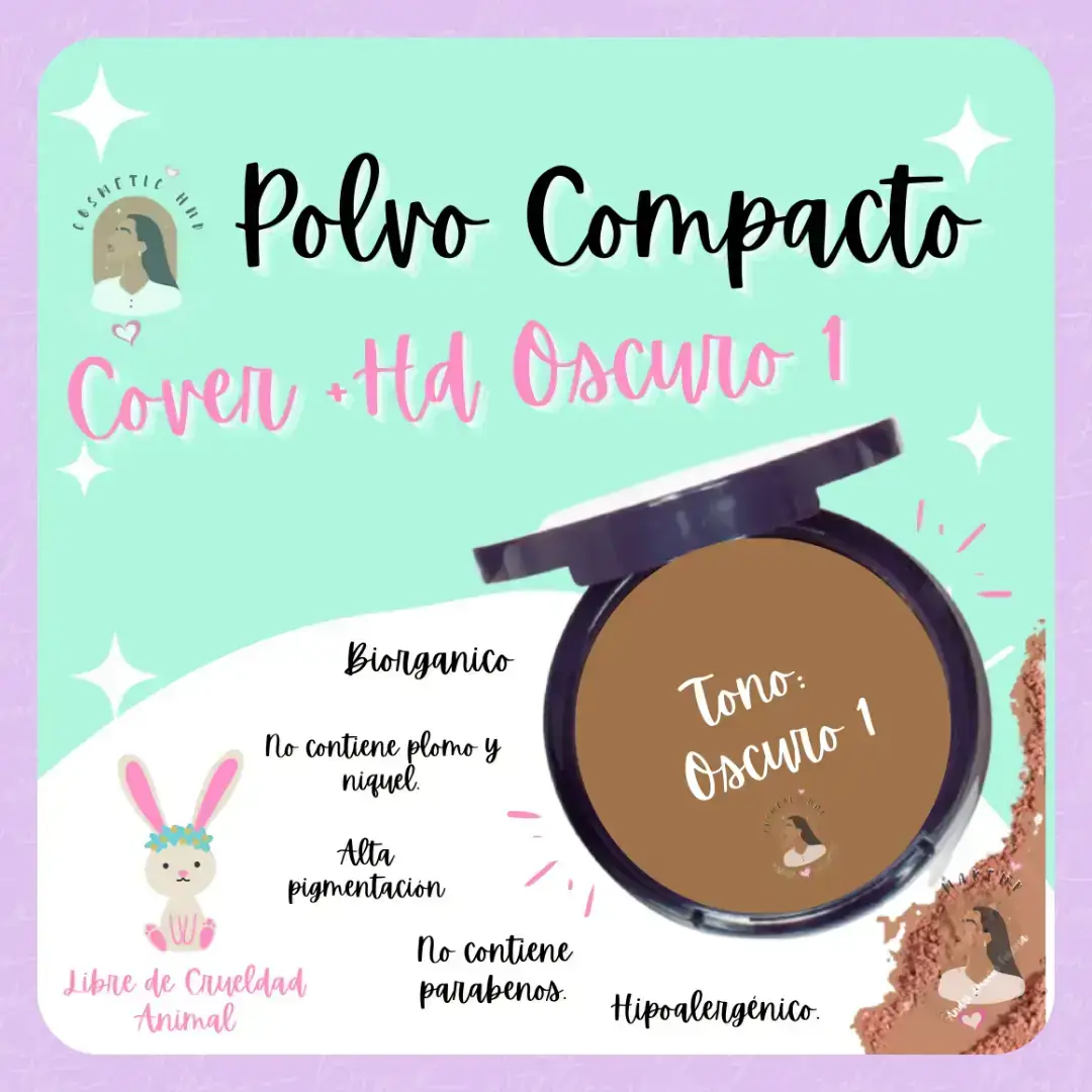 💛POLVO COMPACTO COVER +HD OSCURO 1 💛 