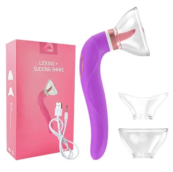 Vibrador Lengua con copa de succión Doble estimulació