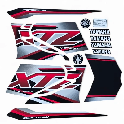 XTZ 125 Calcomanias 2018 rojas con gris