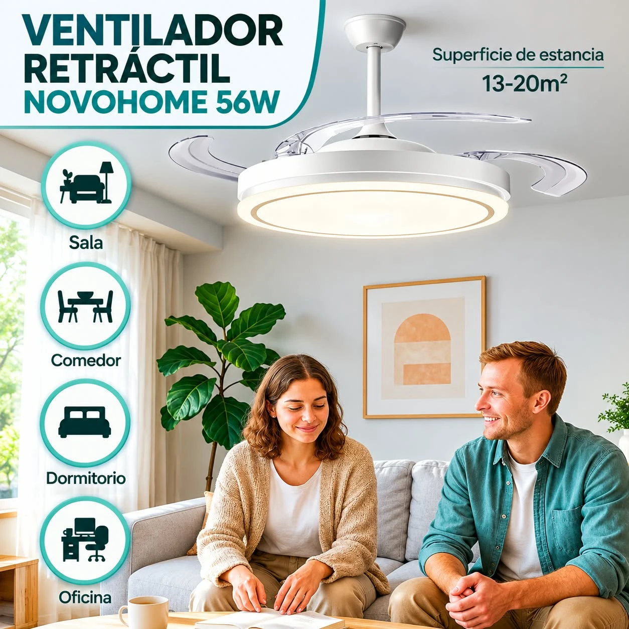 Ventilador Retractil Novohome 56w 