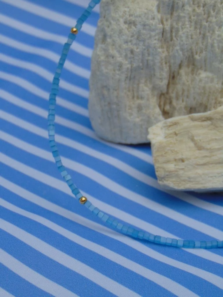 CHOKER ACERO CRISTALES AZUL CIELO