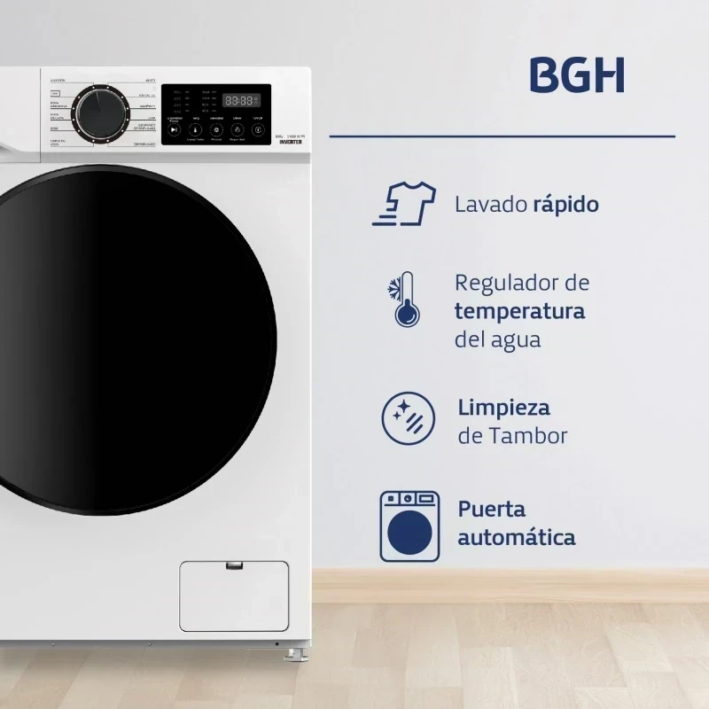 LAVARROPAS BGH 8KG INVERTER BLANCO 