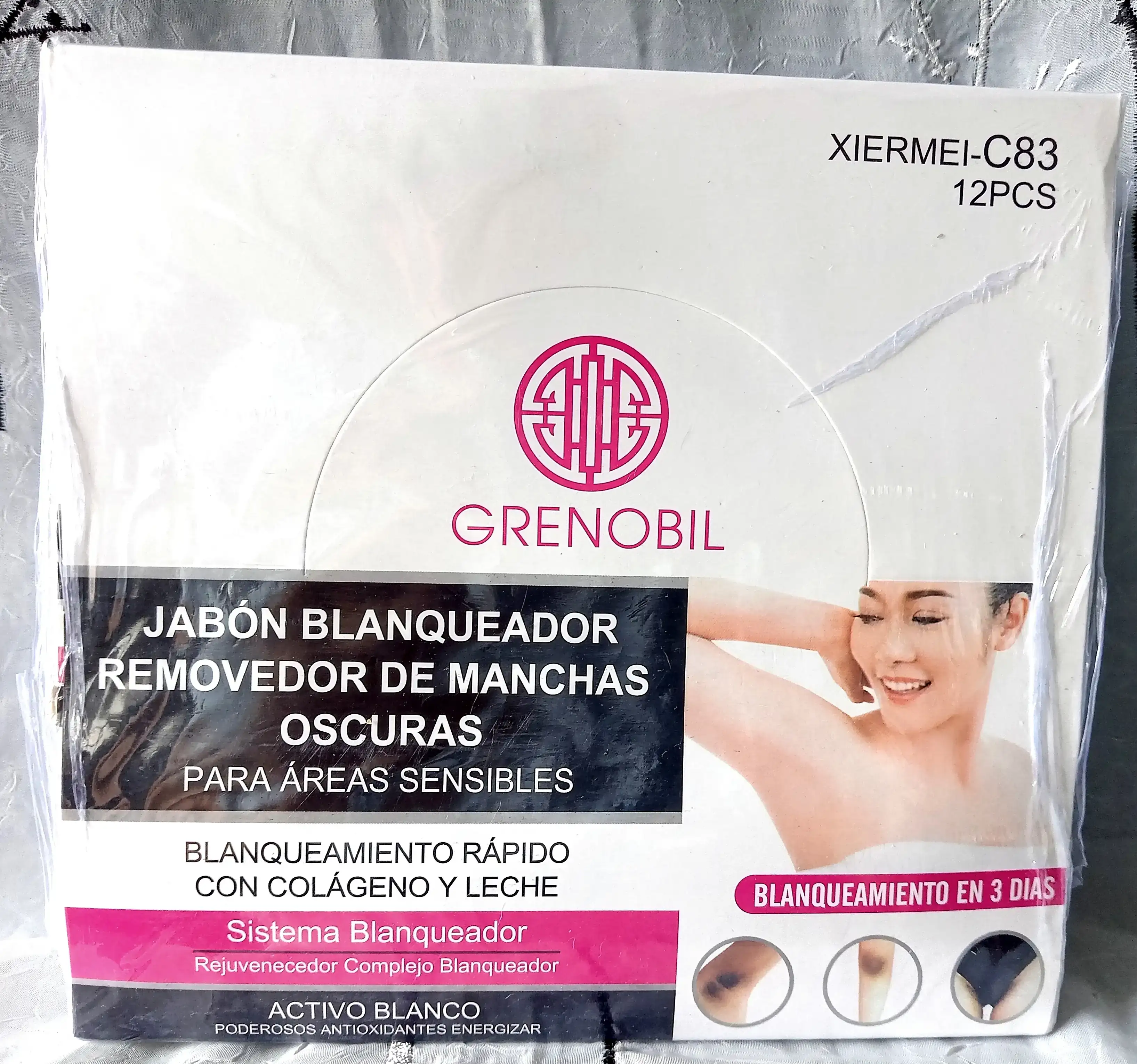 Jabón blanqueador removedor de manchas oscuras 
