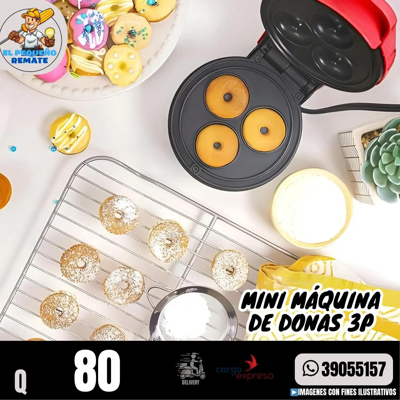 MINI MÁQUINA DE DONAS 3P 4