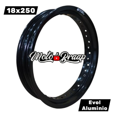 18 x 250 Rin evol aluminio color negro 8 cm 36 huecos