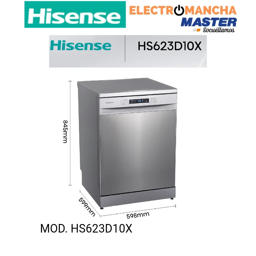 LAVAVAJILLAS HISENSE HS623D10X INOX 3 BANDEJA D 2