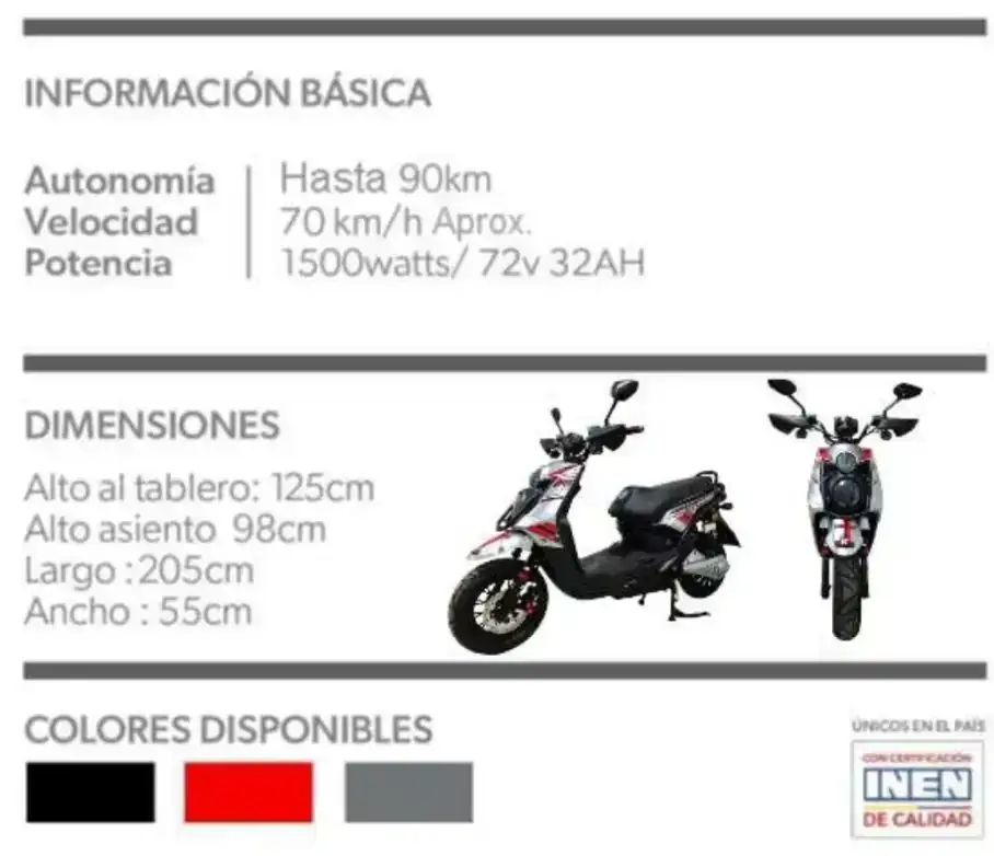 Moto eléctrica PIAMONTE 2