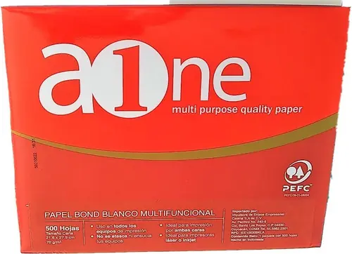 PAQUETE DE 500 HOJAS BLANCAS AONE CARTA