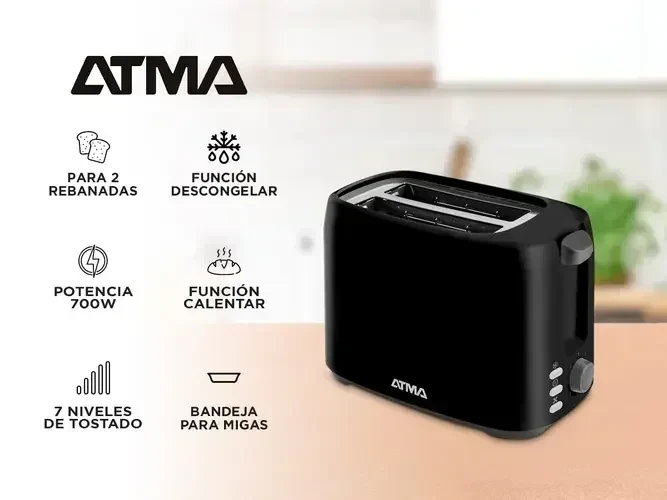 Tostadora Atma  Multifuncion Essential Black 6