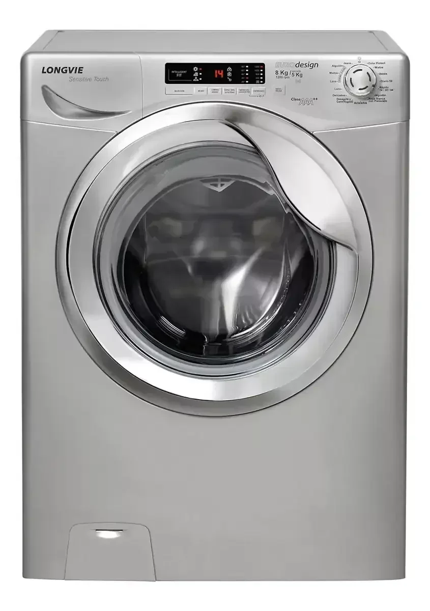 Lavasecarropas Automático Frontal Longvie Ls18012p Plata 8kg 3